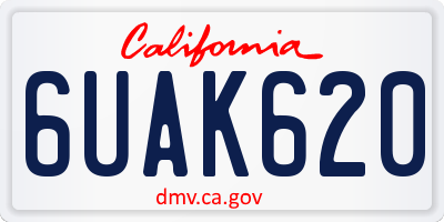 CA license plate 6UAK620