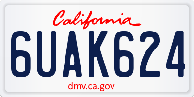 CA license plate 6UAK624