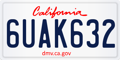 CA license plate 6UAK632