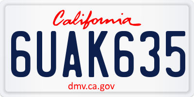 CA license plate 6UAK635
