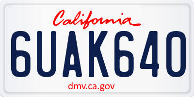 CA license plate 6UAK640