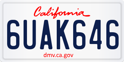CA license plate 6UAK646