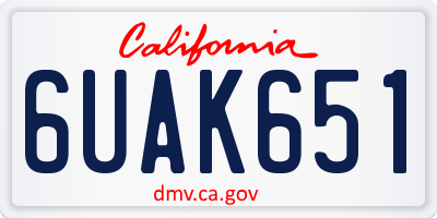 CA license plate 6UAK651