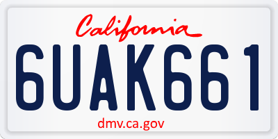 CA license plate 6UAK661