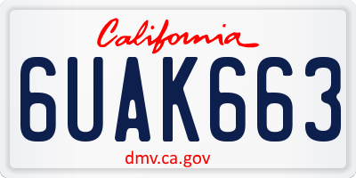 CA license plate 6UAK663