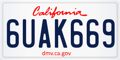 CA license plate 6UAK669