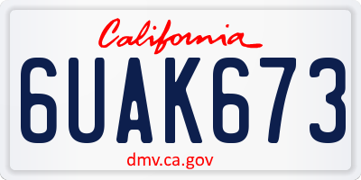 CA license plate 6UAK673