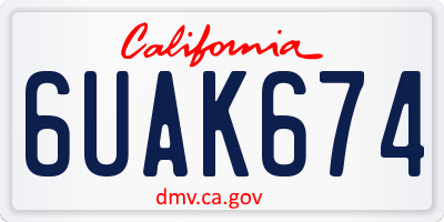 CA license plate 6UAK674