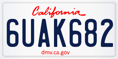 CA license plate 6UAK682