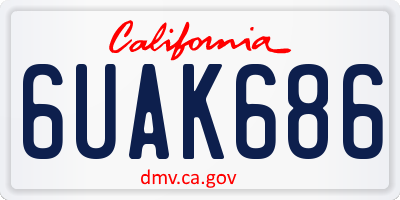 CA license plate 6UAK686