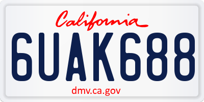CA license plate 6UAK688