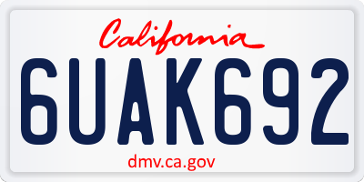 CA license plate 6UAK692
