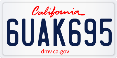 CA license plate 6UAK695