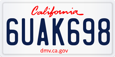 CA license plate 6UAK698