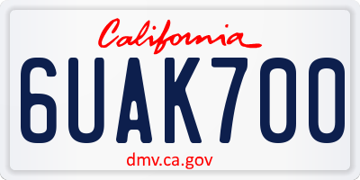CA license plate 6UAK700