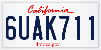CA license plate 6UAK711