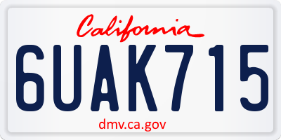CA license plate 6UAK715