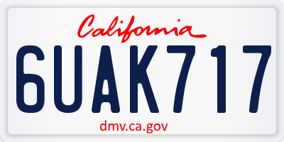 CA license plate 6UAK717