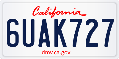 CA license plate 6UAK727