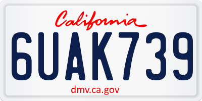 CA license plate 6UAK739
