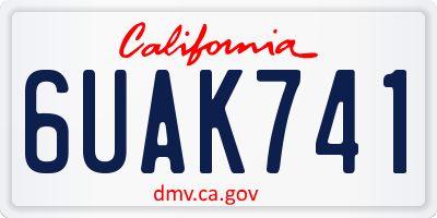 CA license plate 6UAK741
