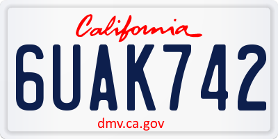 CA license plate 6UAK742