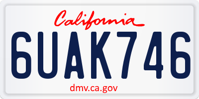 CA license plate 6UAK746