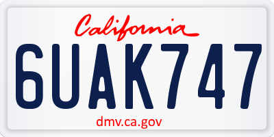 CA license plate 6UAK747