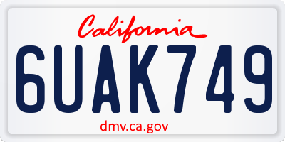 CA license plate 6UAK749