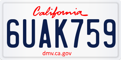 CA license plate 6UAK759