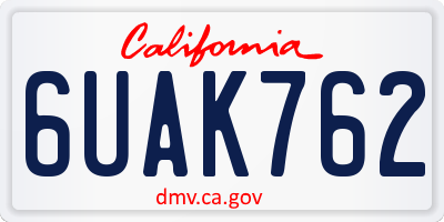 CA license plate 6UAK762