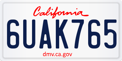 CA license plate 6UAK765