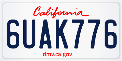 CA license plate 6UAK776
