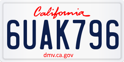 CA license plate 6UAK796