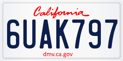 CA license plate 6UAK797