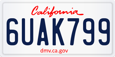 CA license plate 6UAK799
