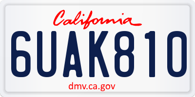 CA license plate 6UAK810