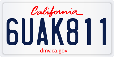 CA license plate 6UAK811