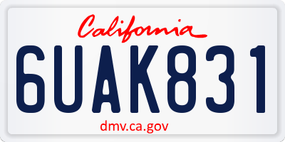 CA license plate 6UAK831