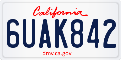 CA license plate 6UAK842
