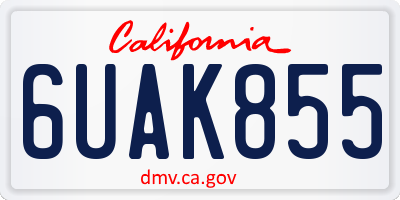 CA license plate 6UAK855