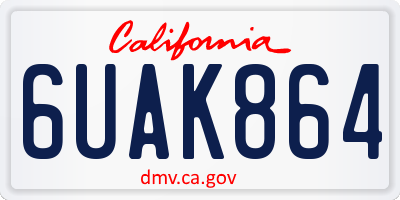 CA license plate 6UAK864