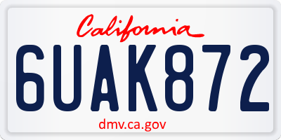 CA license plate 6UAK872