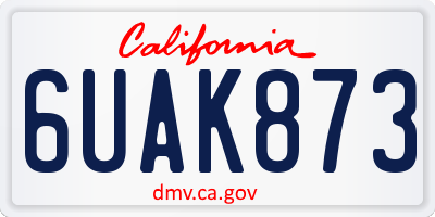 CA license plate 6UAK873