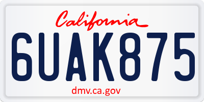 CA license plate 6UAK875