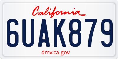 CA license plate 6UAK879
