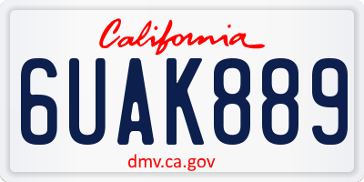 CA license plate 6UAK889
