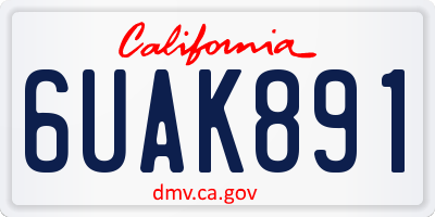 CA license plate 6UAK891