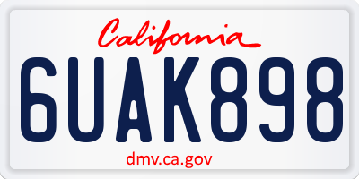 CA license plate 6UAK898