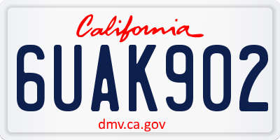 CA license plate 6UAK902